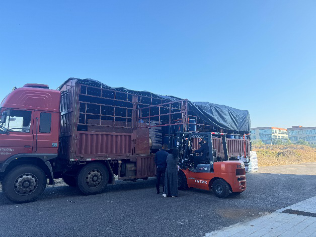 A matéria-prima adquirida pela TYMUS chegou à fábrica